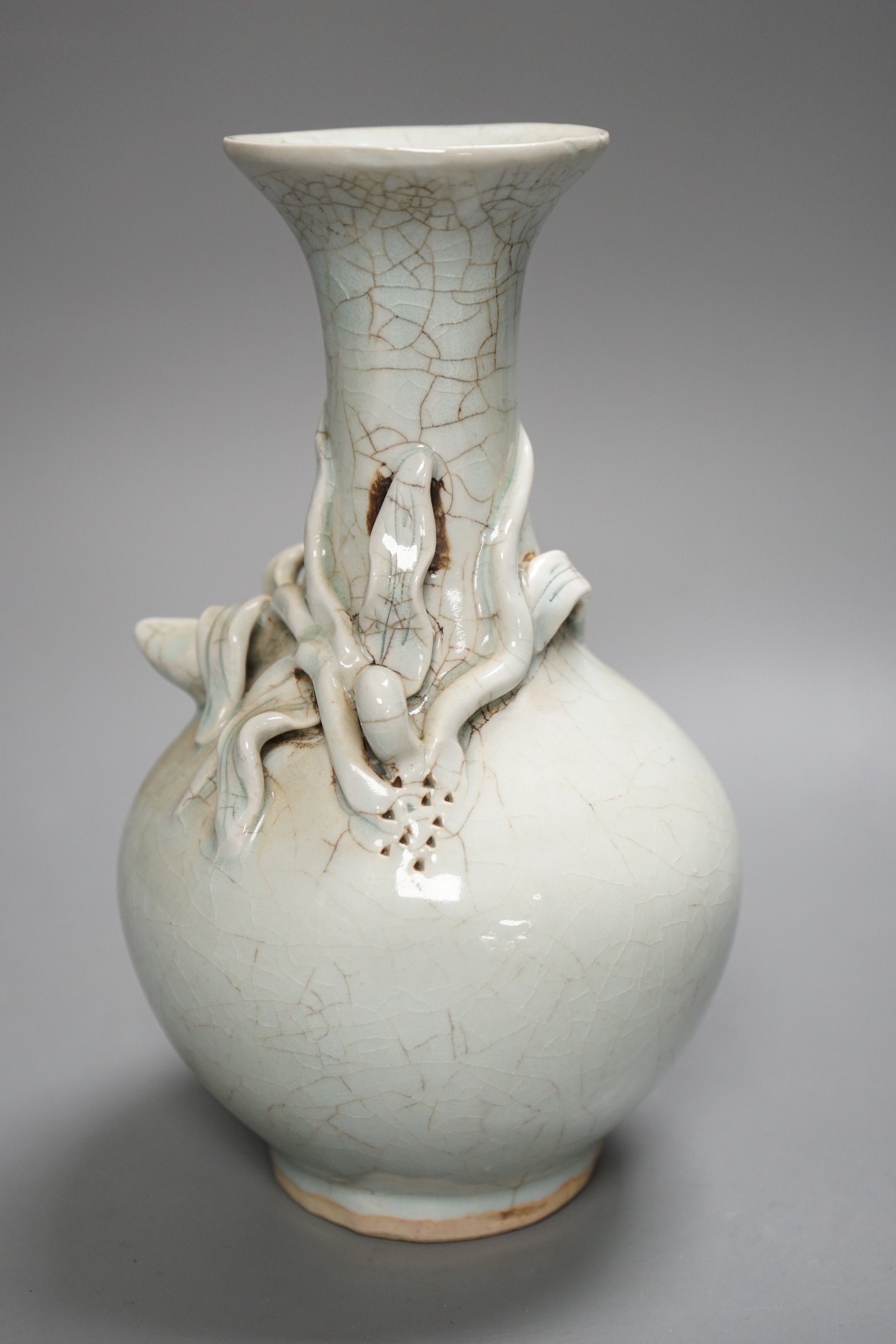 A Chinese qingbai type bottle vase, 22cm